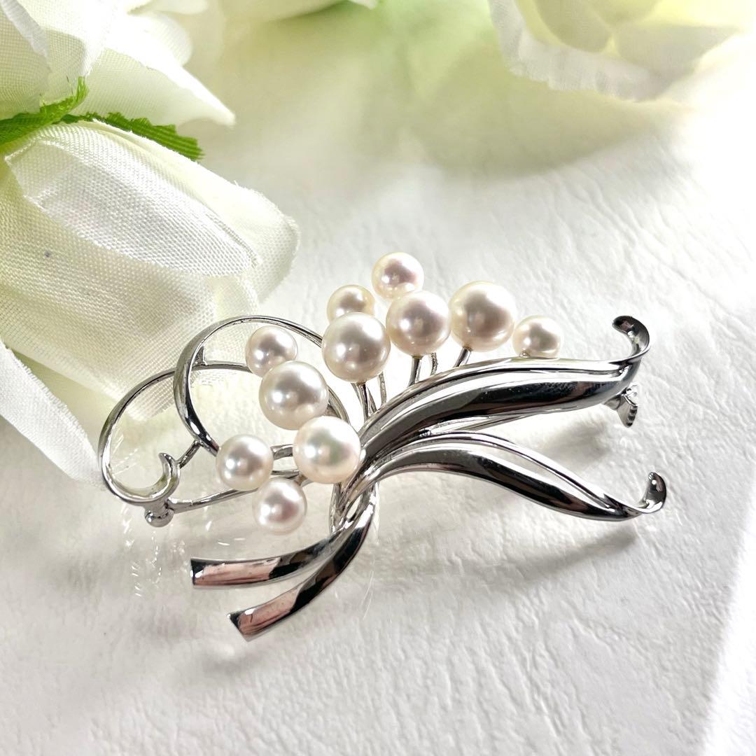 ☆美品☆ミキモト シルバー パール ブローチ 皇室御用達ブランド