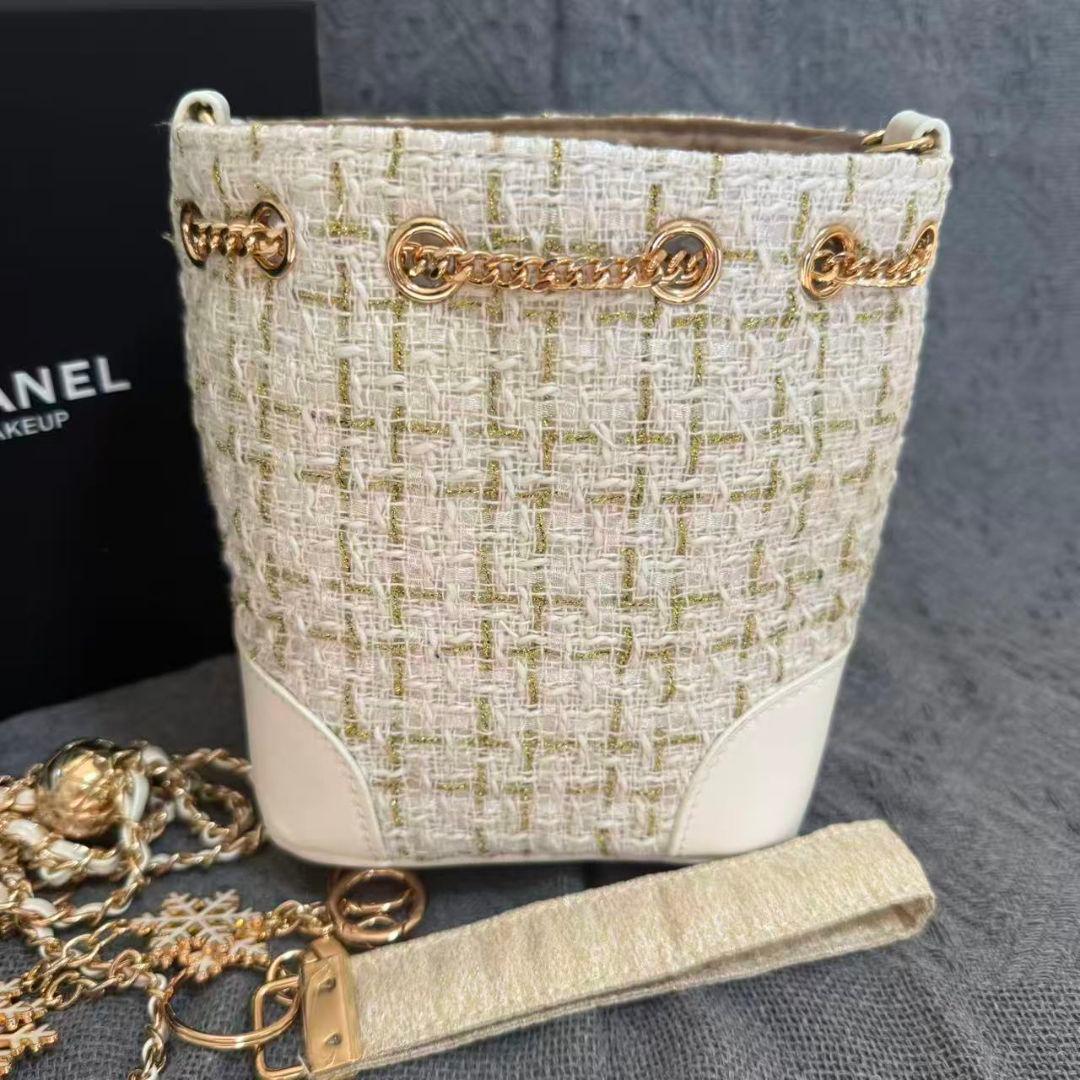 最終値下げ非売品 CHANEL ノベルティ ネイビー ツイード バケット