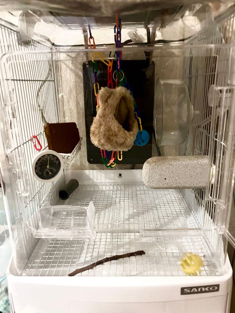 SANKO プラスチックケージ ハンモック付き MINT 猫 ケージ 2段 二段 ゲージ 3段 ラージサイズ 広い ブラック