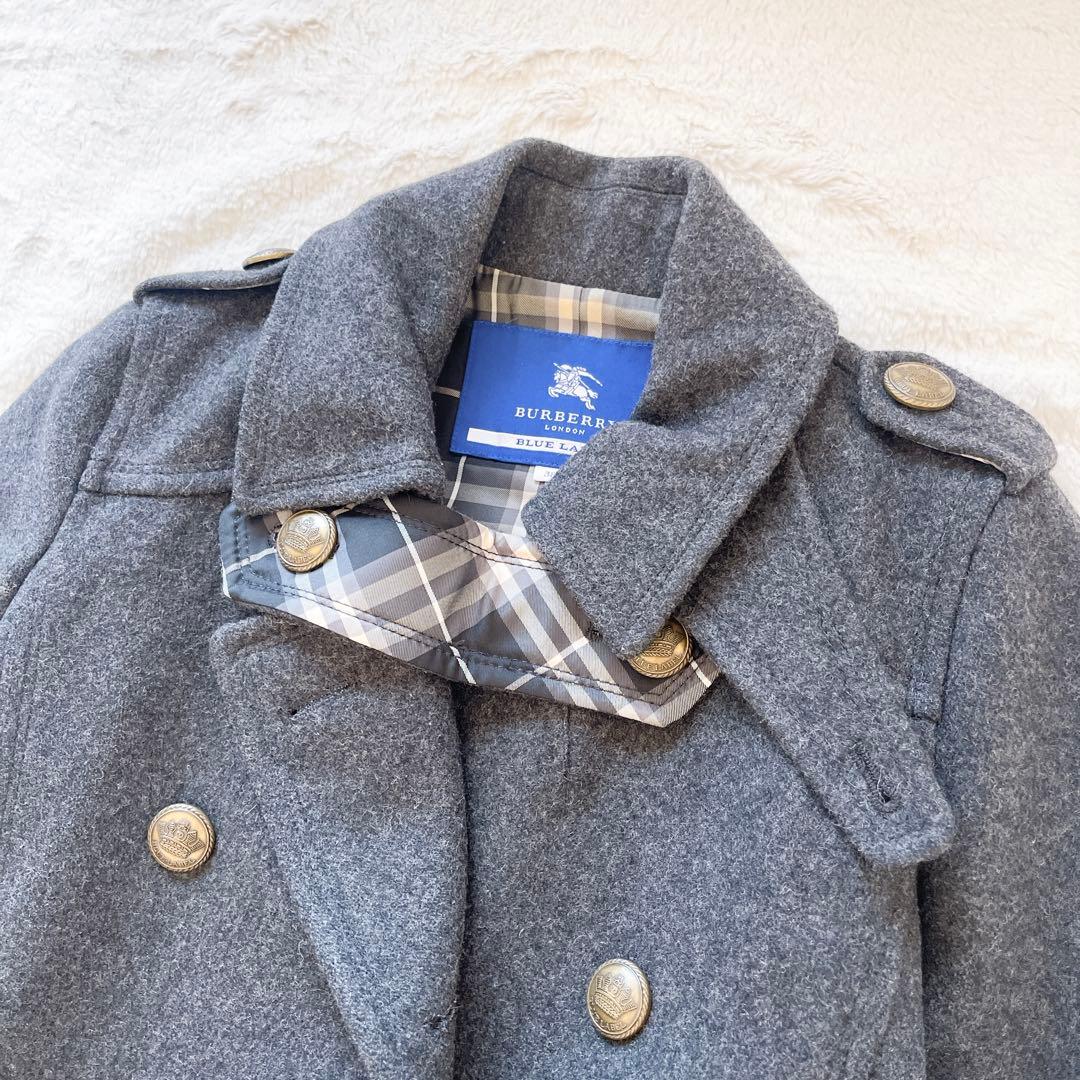 美品☆バーバリーブルーレーベル Pコート 金ボタン ナポレオンコート