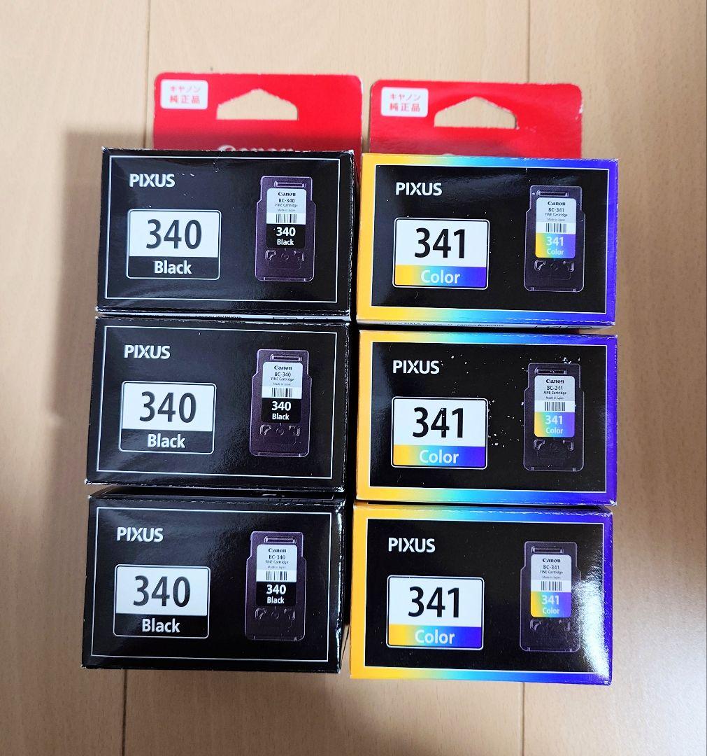 キャノン　純正　インク　340　341　各3セット PIXUS CANON FINE カートリッジ BC-340 ブラック BC-341 3色カラー