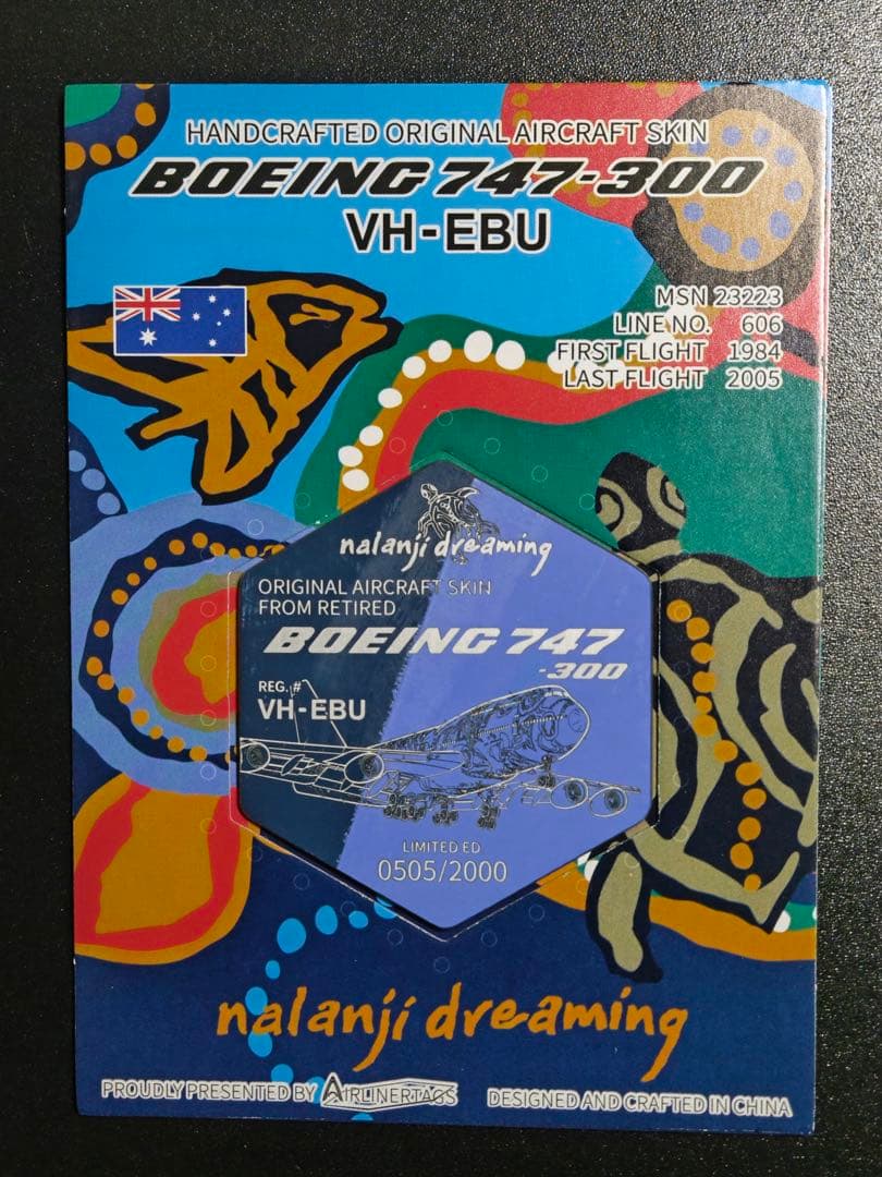 カンタス航空 Airlinertags B747-300 六角形カット カンタス航空 Airlinertags B747-300 六角形カット