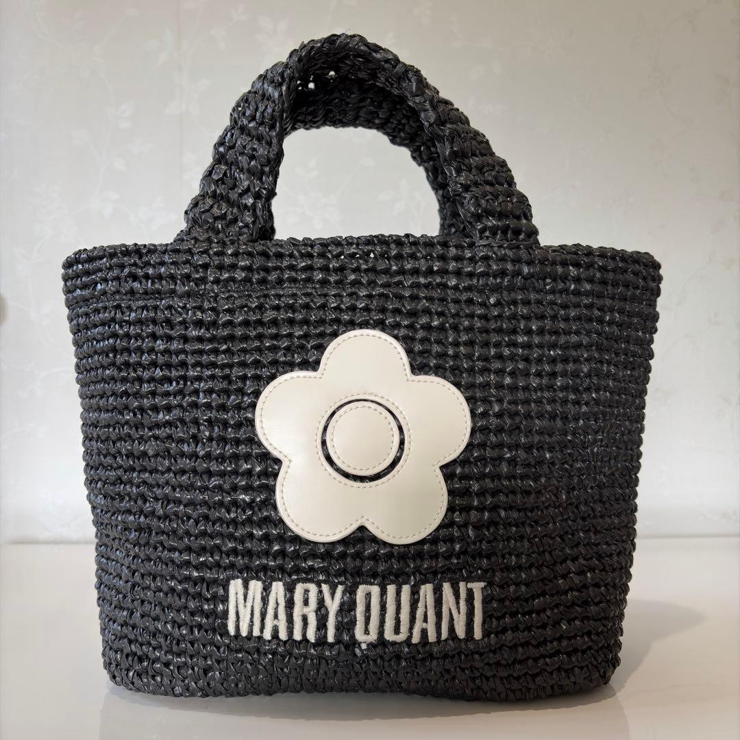 マリークワント クロッシェラフィアライク トート かごバッグ