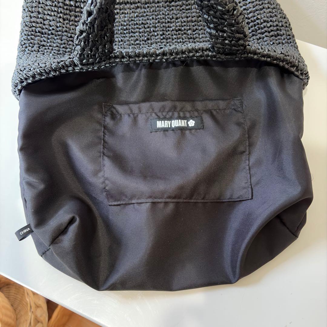 マリークワント クロッシェラフィアライク トート かごバッグ