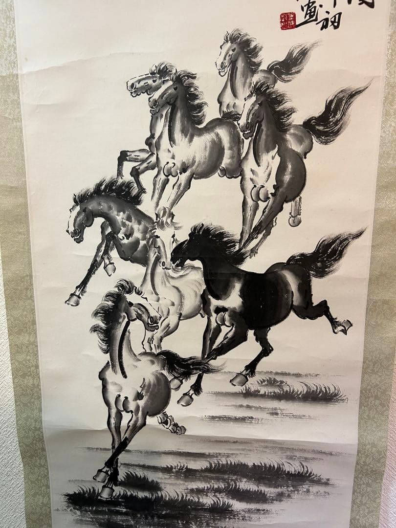 水墨画 馬の絵 八骏馬 - メルカリ