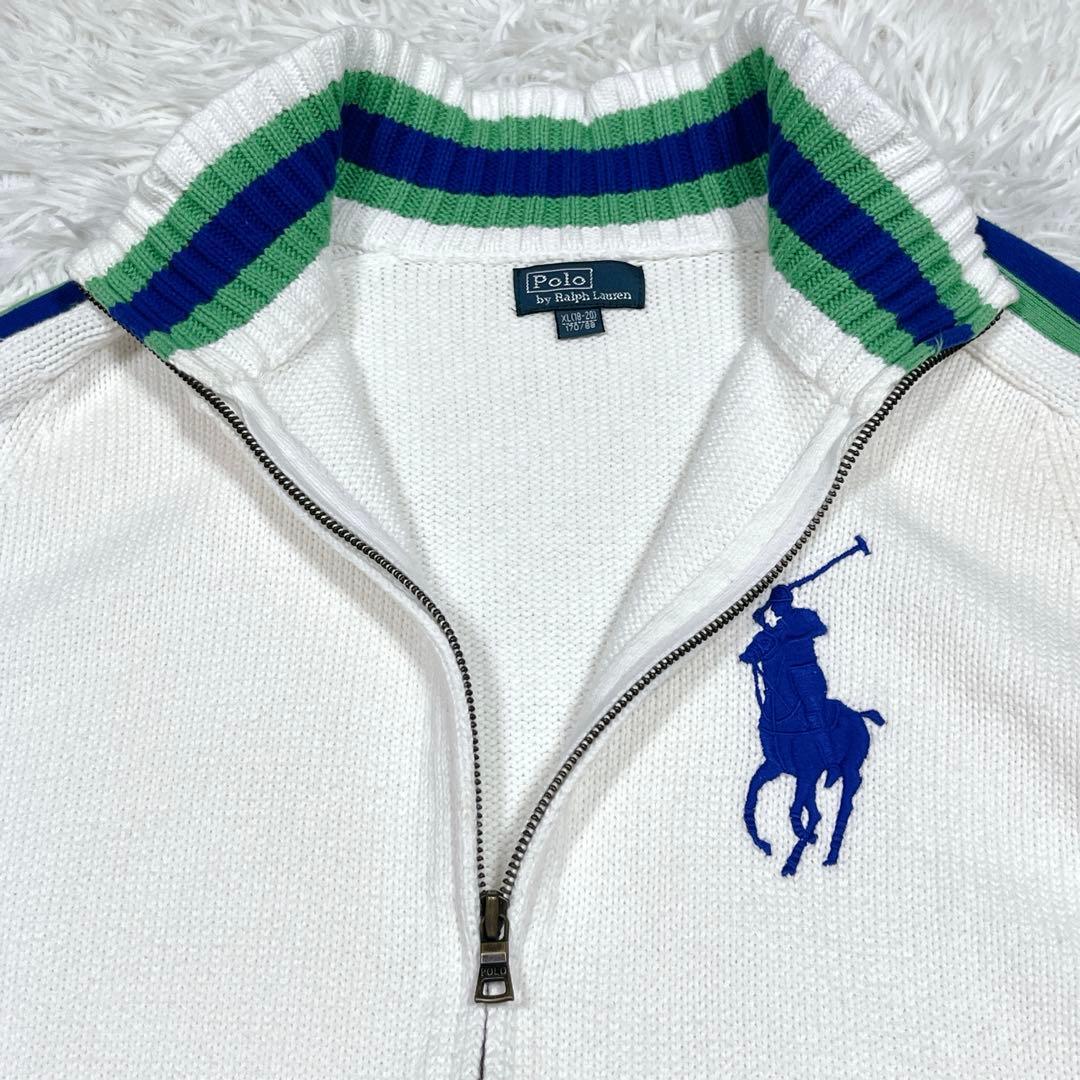 ラルフローレン ビッグポニー コットンドライバーズニット ホワイトM