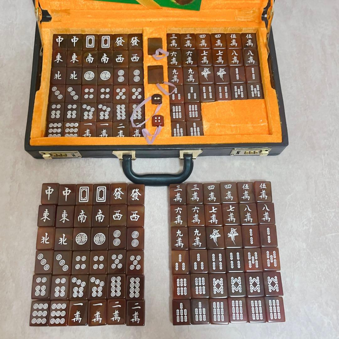 レア】 【希少】【骨董】天然瑪瑙 麻将牌 中国麻雀牌 マージャン牌