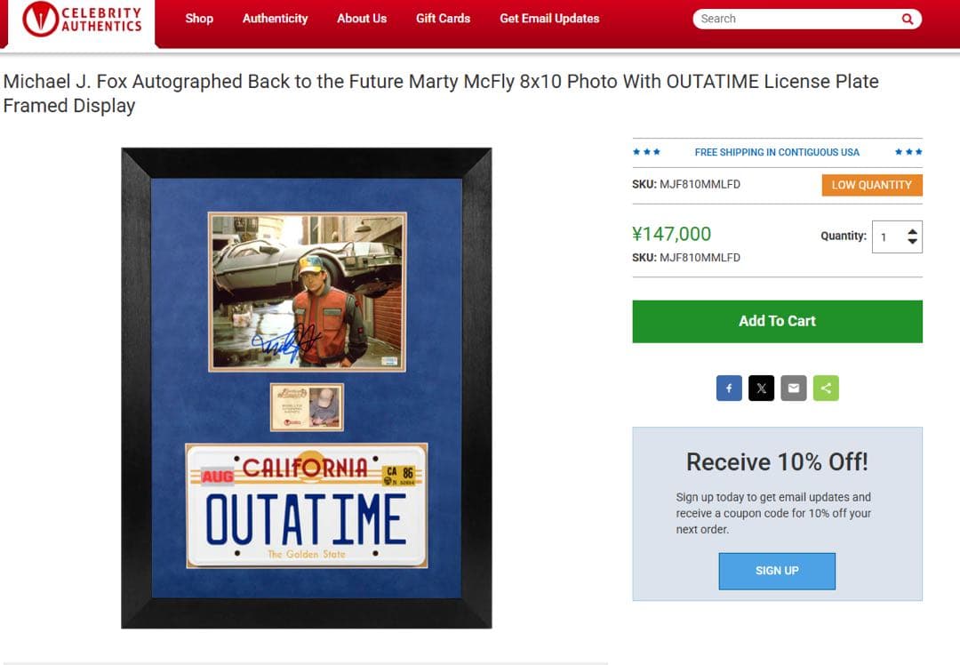 か*！様 Back to the future マイケルJフォックス サイン入り - メルカリ