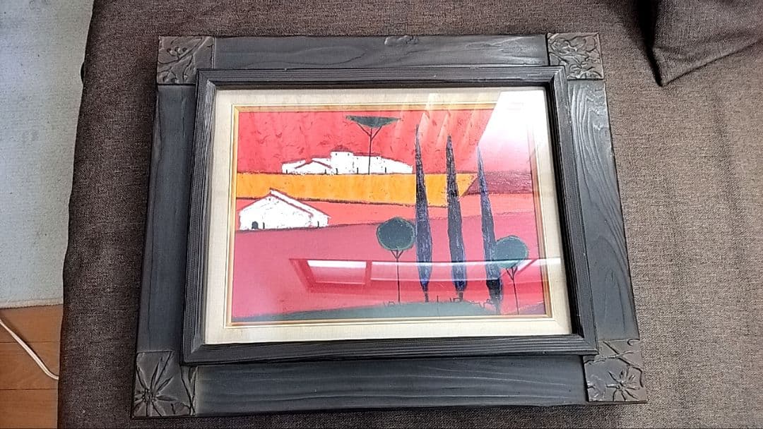 真作　ロジェ ボナフェ 農家の松と離れた納屋 4F 油彩画 真作 ロジェ ボナフェ 農家の松と離れた納屋 4F 油彩画 - メルカリ