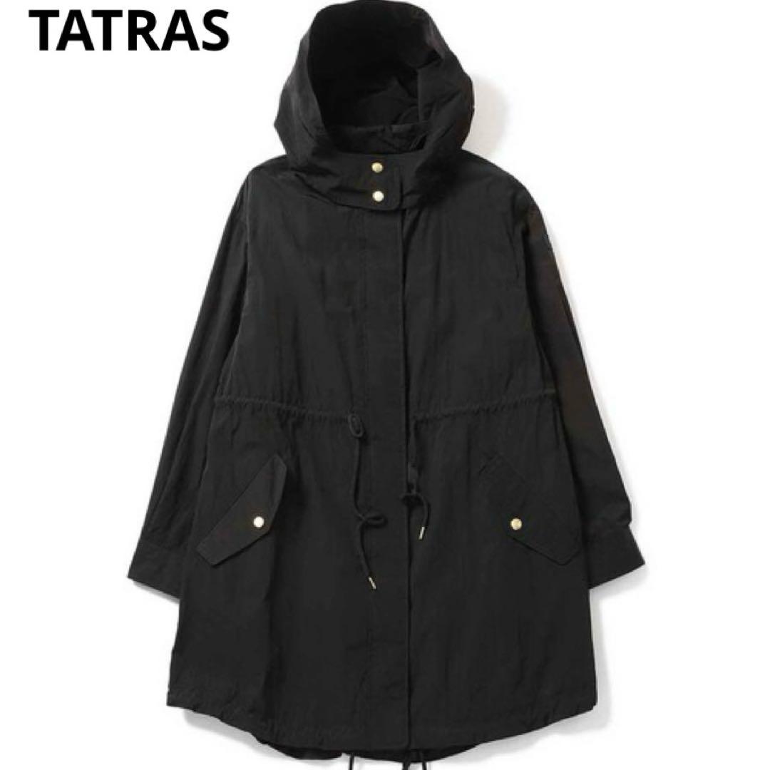 タトラス　EUDEMO モッズコート　フード付き　黒 TATRAS EUDEMO モッズコート （ミリタリージャケット・コート