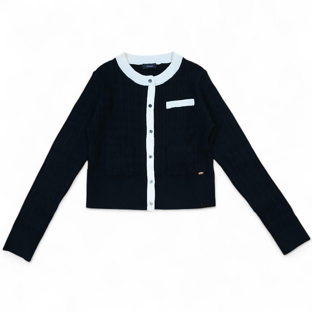 新品タグ付】anuans リトルケーブルニットカーディガン ブラック