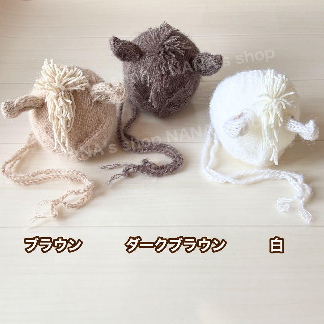 白♪馬帽子&ニューボーンフォト撮影衣装 午年 ウマボンネット 月齢