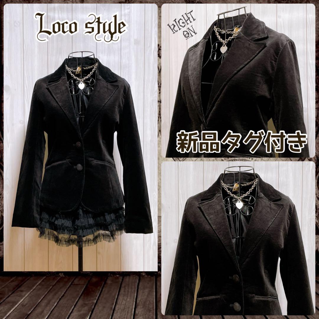 ベロア テーラードジャケット 黒 平成ギャルy2k ダークコア パンク
