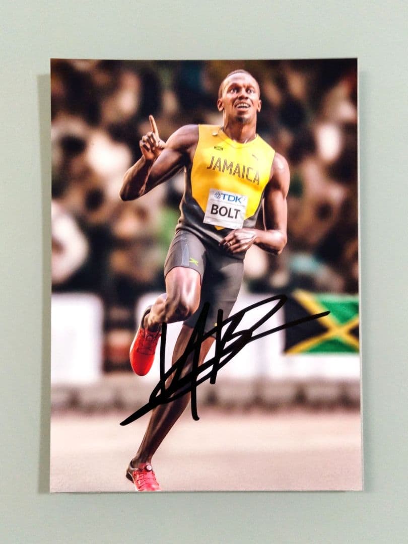ウサイン・ボルト直筆サイン入り2Lサイズ写真…オリンピック金