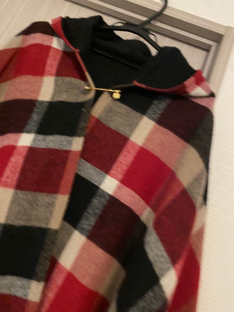 ブルーレーベルクレストブリッジ ノバチェック柄 フード付大人可愛い