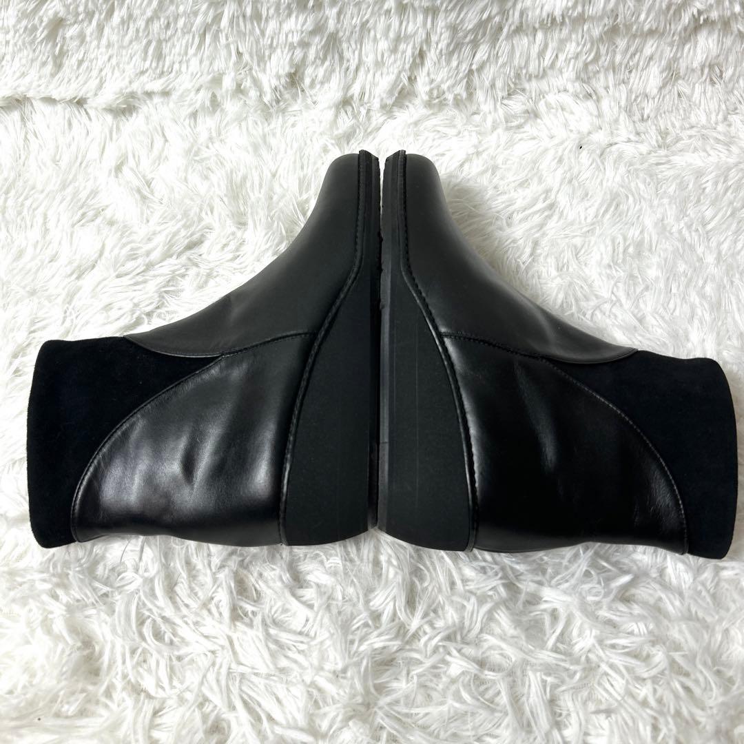 【未使用品】GINZA YOSHINOYA レザーショートブーツ 22.5cm