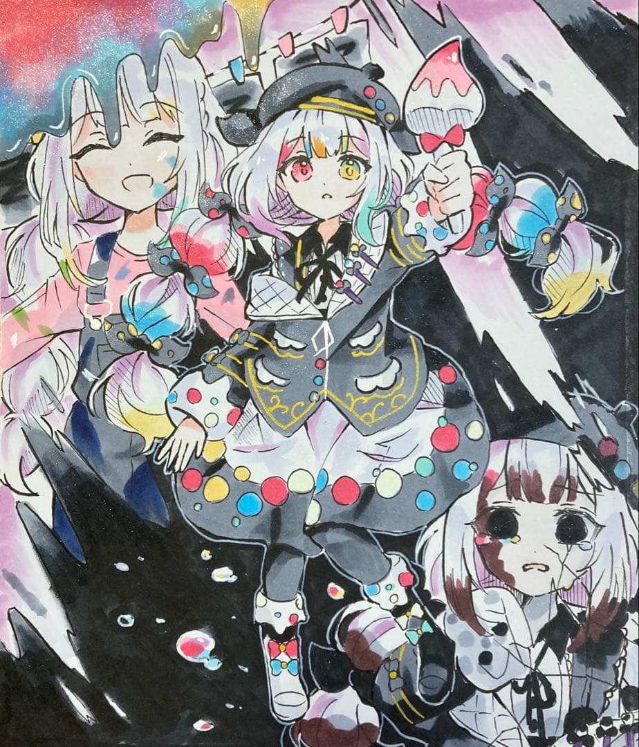 ル*イ様 魔法少女ノ魔女裁判 城ヶ崎ノア 手描きイラスト まのさば 中