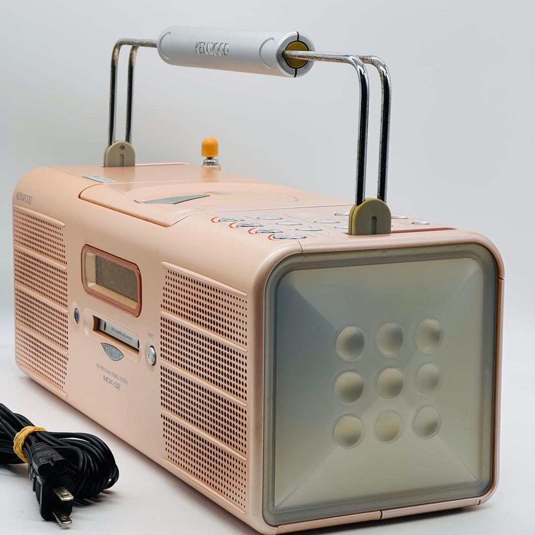 【動作品】KENWOOD MDX-02 ピンク リモコン付 ※アンテナ抜けあり