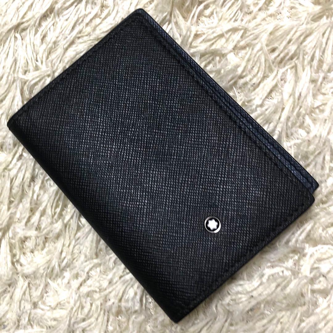 未使用級✨モンブラン　マイスターシュテュック 名刺入れ　カード入れ　ブラック カードホルダー 2cc マイスターシュテュックレザー - レザー