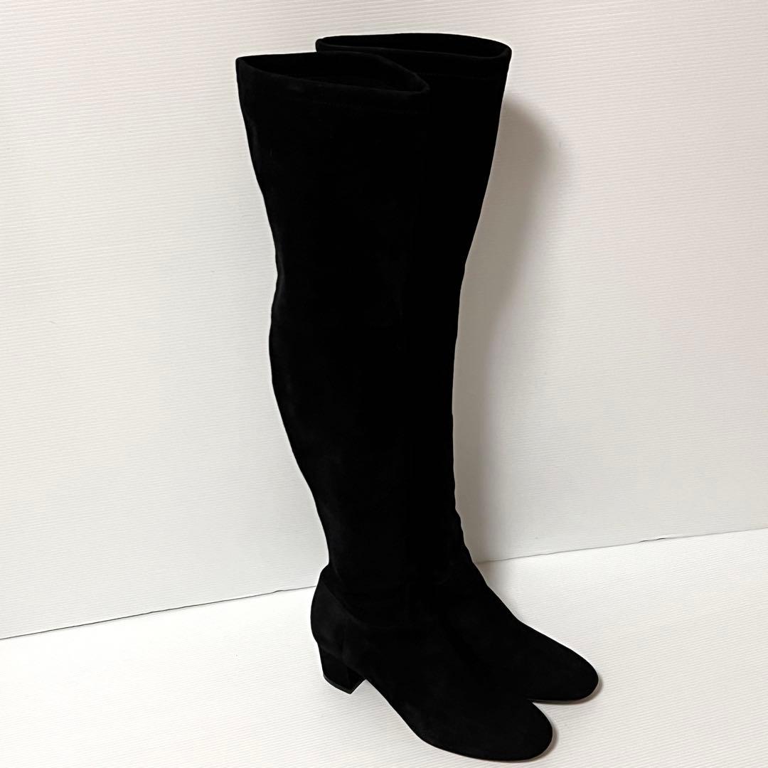 美品】フォクシー FOXEY スエードロングブーツ ニーハイブーツ37 - 靴