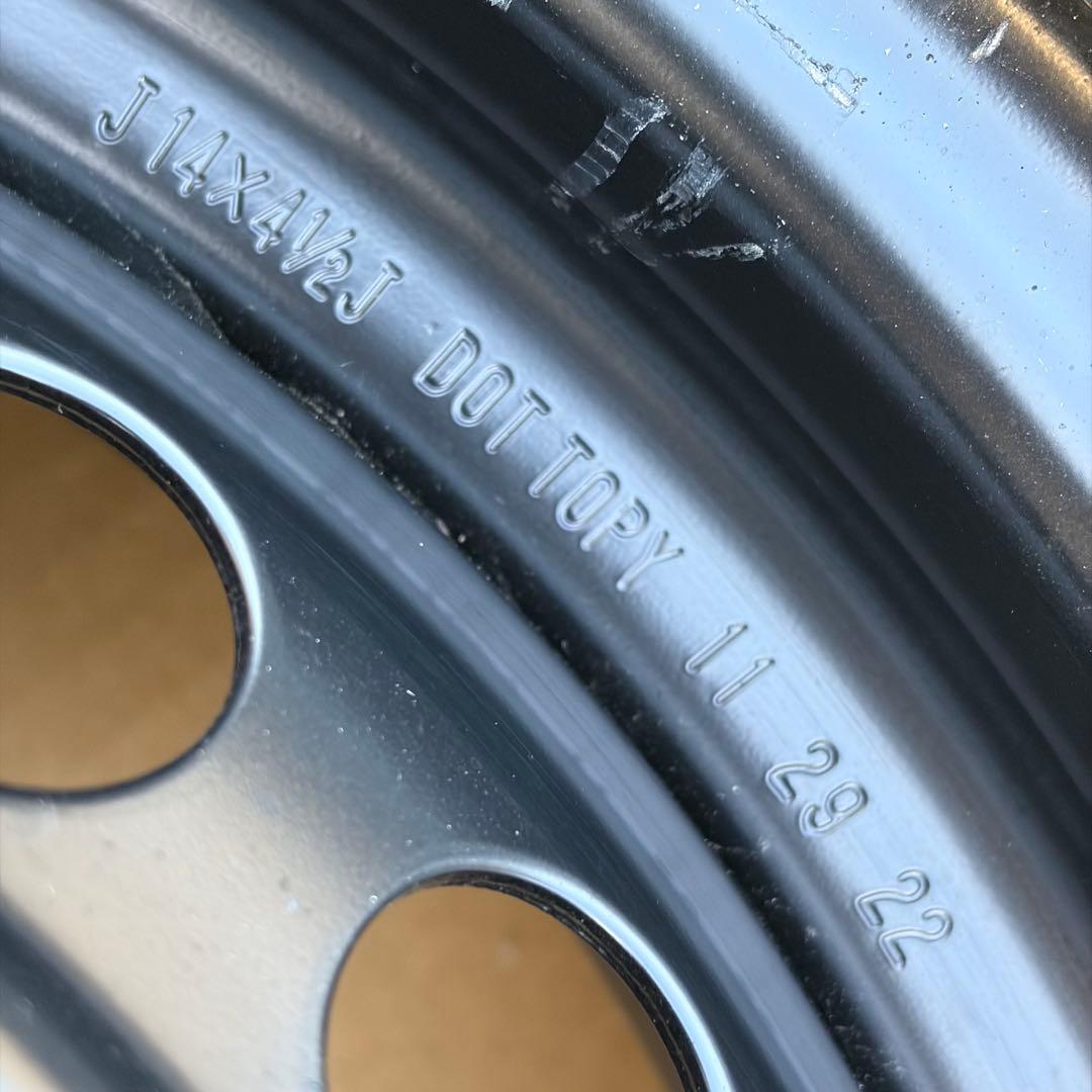 新車外し 14インチ 4.5J ハブ径54mm スチールホイール 4穴 4本