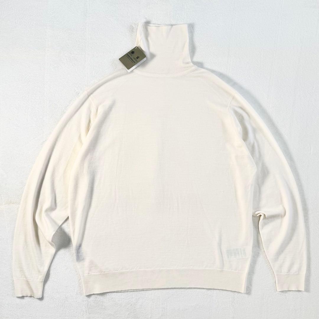 タグ付き未使用 ジョンスメドレー メリノウール タートルネックニット