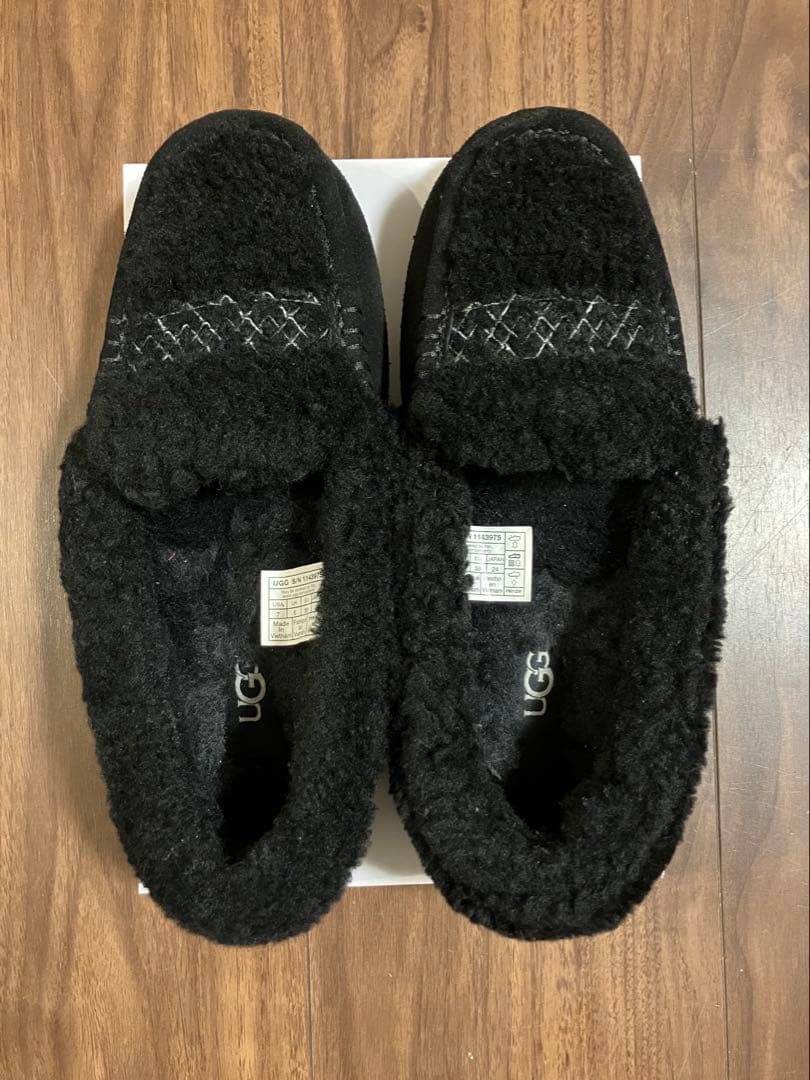 1度のみ着用】Ansley UGG Braid モカシン 黒 24㎝ USA7