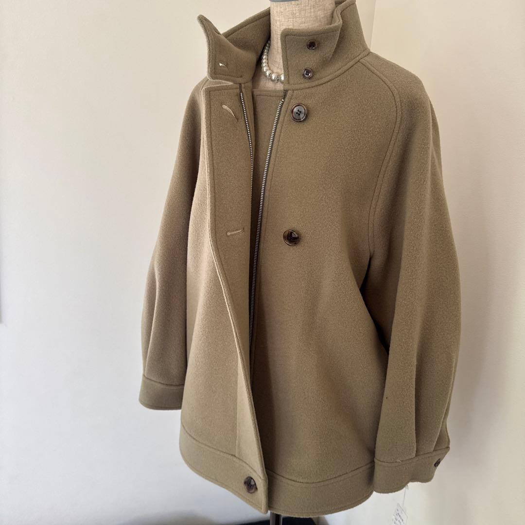 新品⭐︎simウールモッサジップジャケット オリーブカーキウール混合