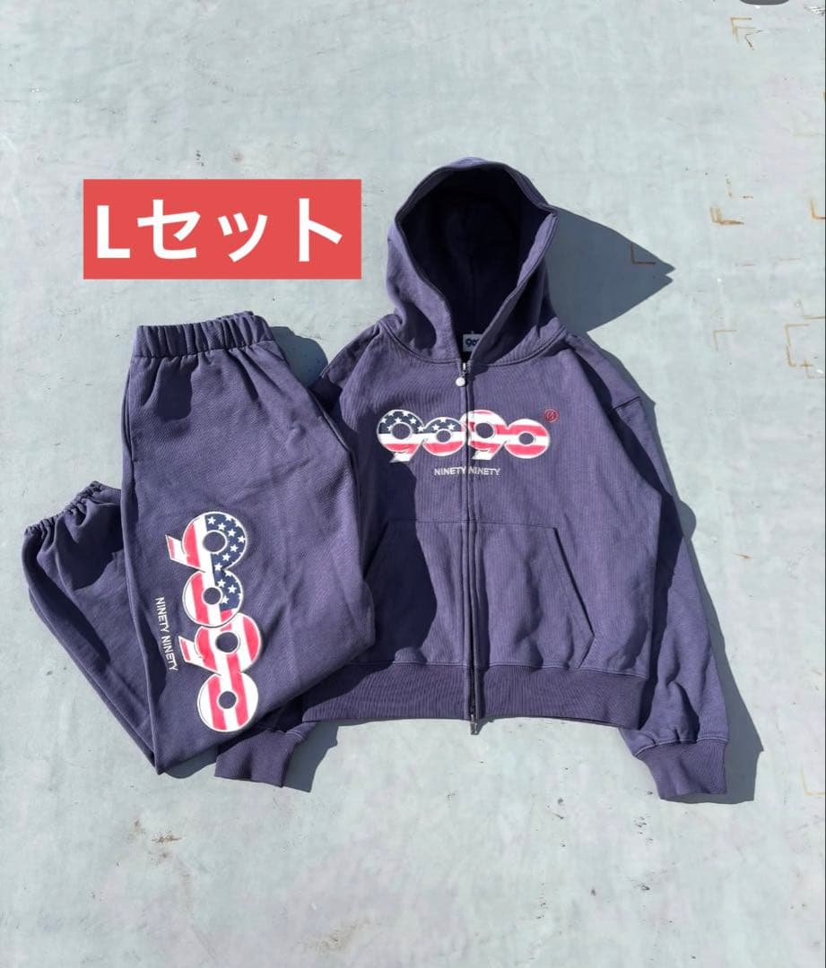 9090 ナインティナインティ ネイビー セットアップ L - メルカリ