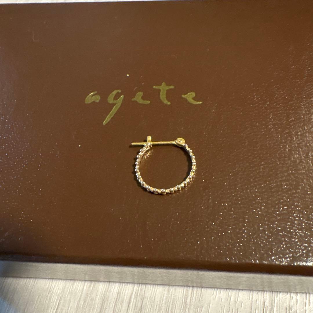 agete アガット◇ K18 K10 バブル フープ ピアス片方 - メルカリ
