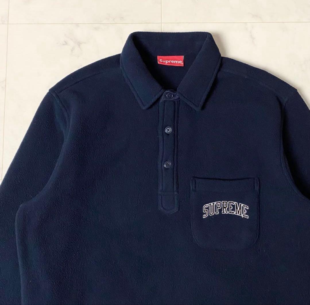 Supreme ワンポイントアーチロゴ刺繍 フリース プルオーバー ポロシャツ 7500024S0291_l1_a066.jpg