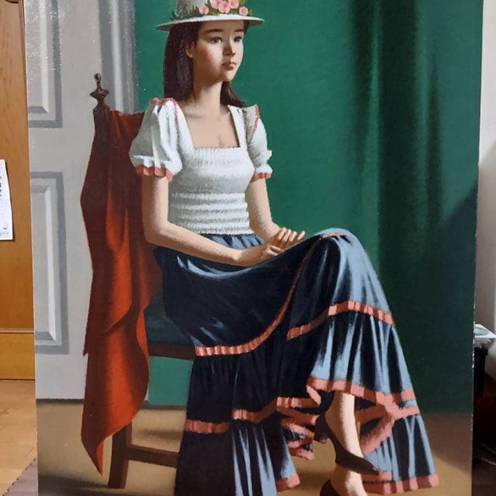 佐藤カツヤ 絵画 花帽子 原画 油絵 - メルカリ