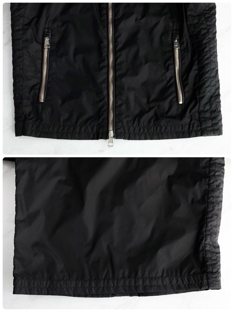極美品】MONCLER ナイロンジャケット ライダース レザー マグリア 黒