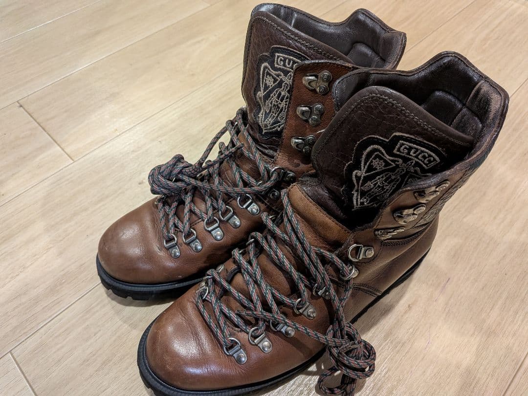 i*i様 GUCCI ブラウン マウンテンブーツ 7 1/2 Vibramソール Men's lace-up ankle boot in brown leather | GUCCI® US