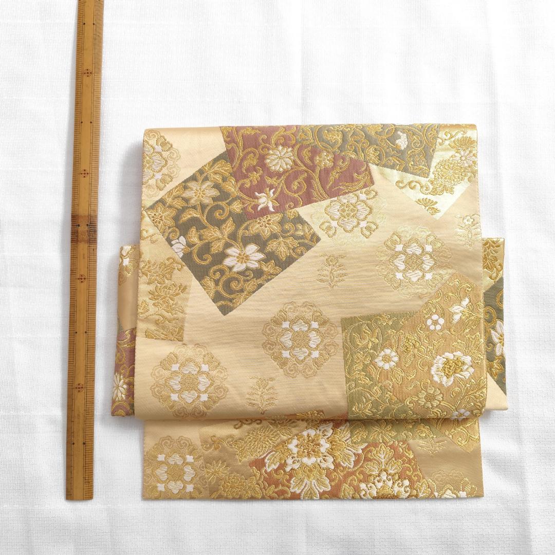作り帯】袋帯 二重太鼓 色紙 華文 金糸 箔 二部式帯 F096 - メルカリ