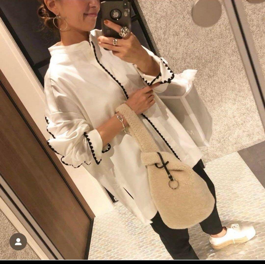 美品✨ yori ヨリ ハマグリ刺繍ブラウス バンドカラー 長袖 38 - メルカリ