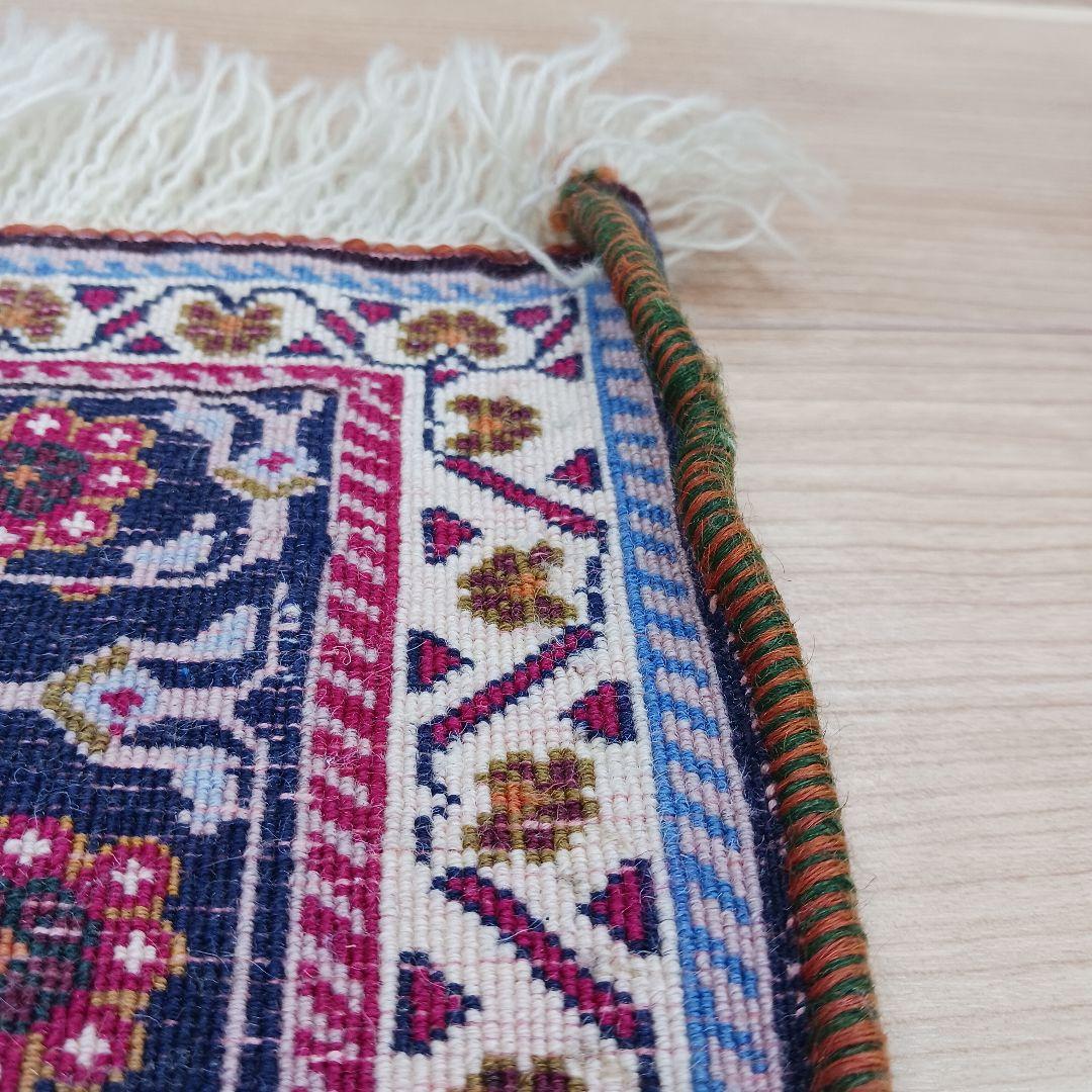 Y2762-1 ペルシャ絨毯 ウール 手織り 122×81㎝ ラグ マット