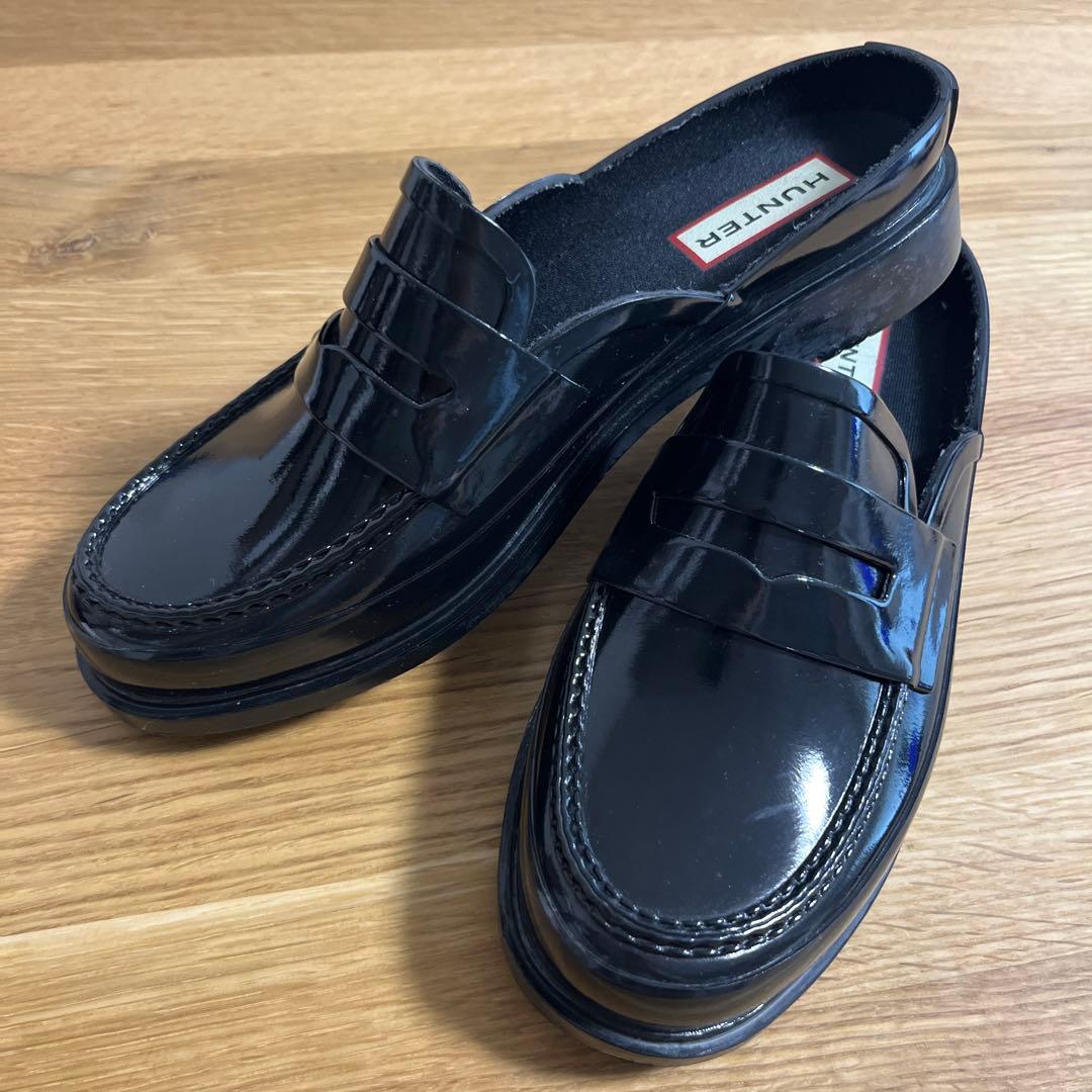 美品 HUNTER ローファー レインシューズ 黒 22cm - メルカリ