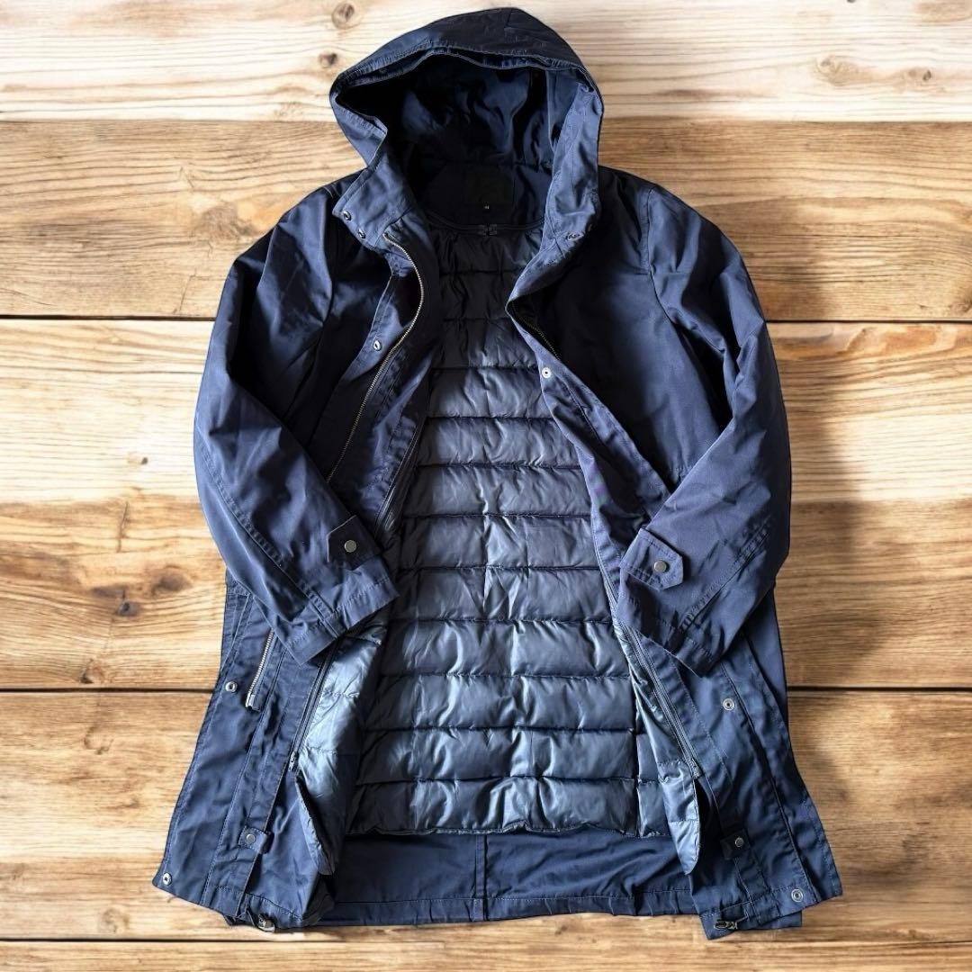 美品★iCB モッズコート ネイビー ダウンライナー付き 大きいサイズ　44 美品☆iCB モッズコート ネイビー ダウンライナー付き 大きいサイズ 44