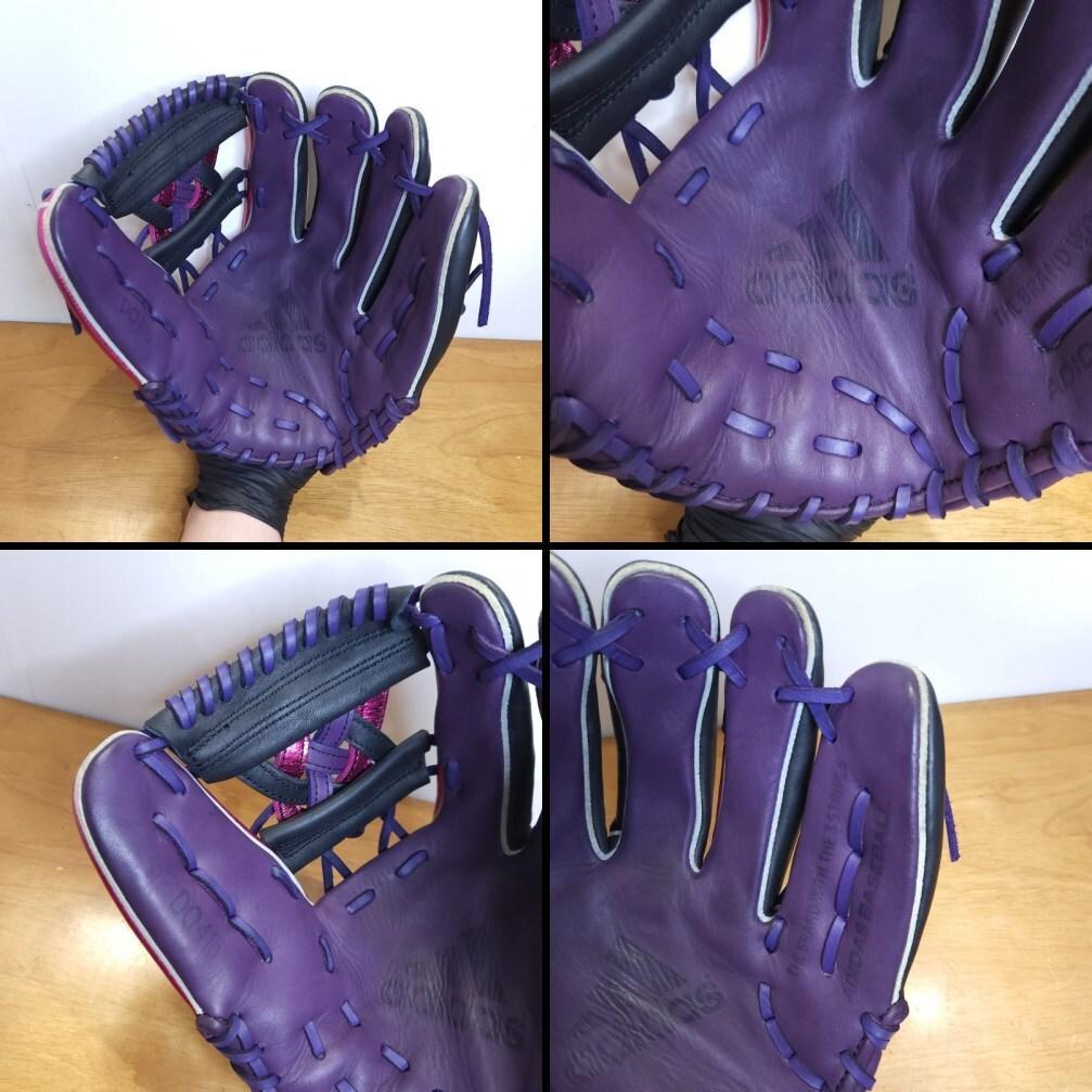 アディダス メタリックパープル トリプルXXXウェブ 内野用 軟式