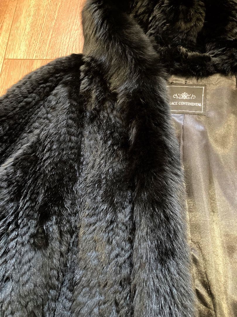 GRACE CONTINENTAL ファーケープコート 黒 サイズ36