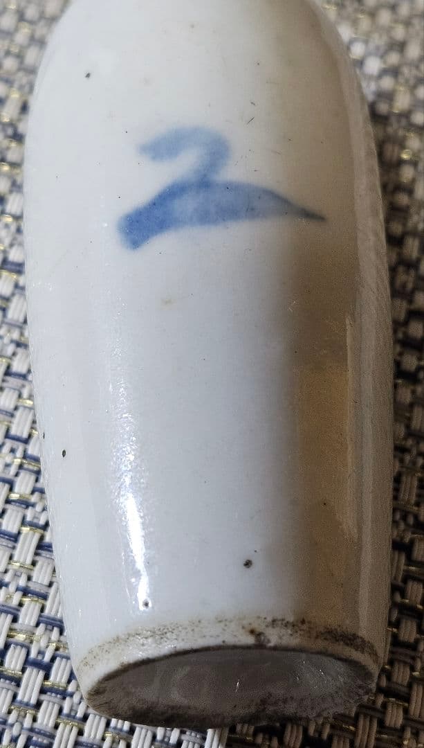 中国古美術 中国古陶磁器 清朝清代 青華 染付 水辺に鳥