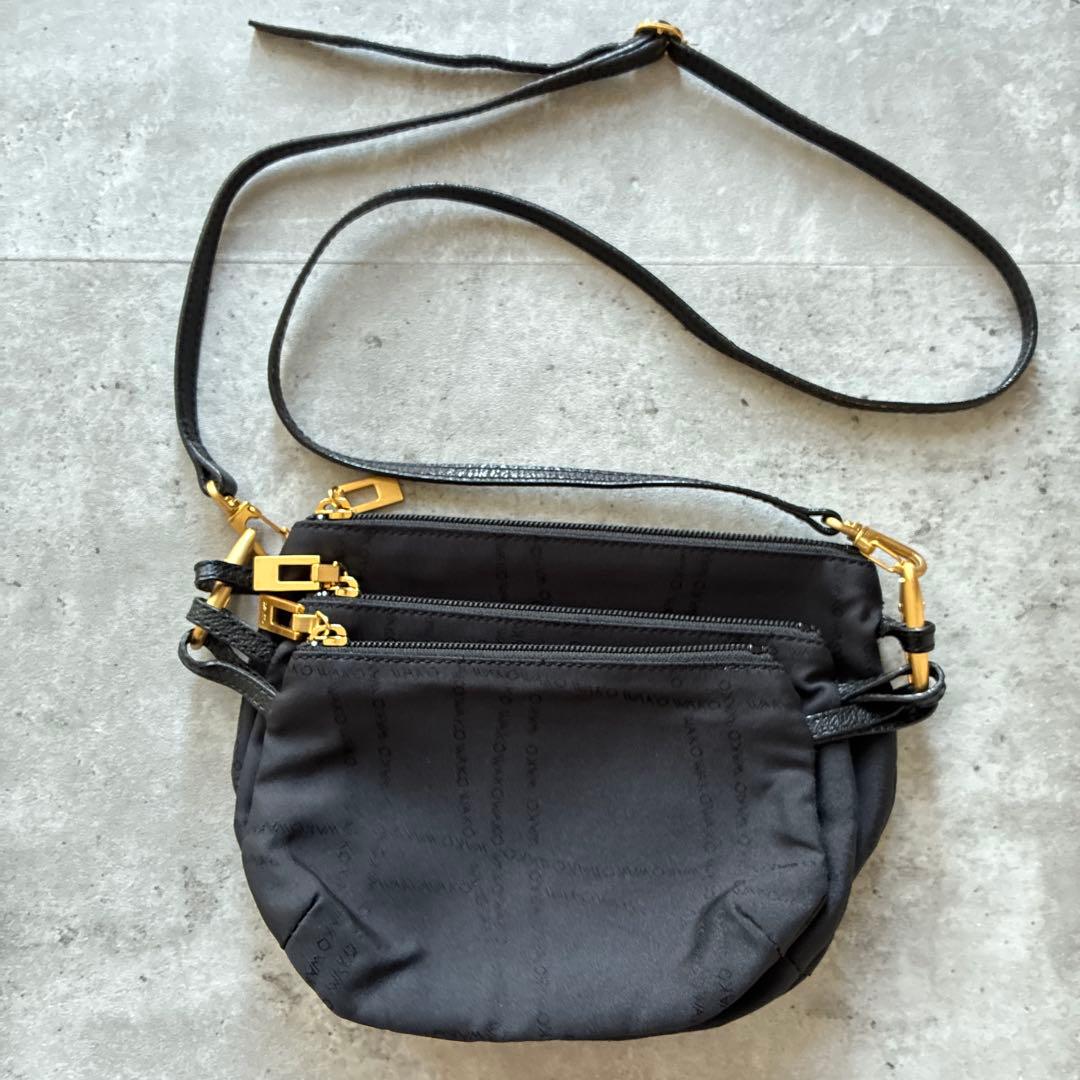 WAKO GINZA TOKYO 和光 ショルダーバッグ 3連ポーチ 黒