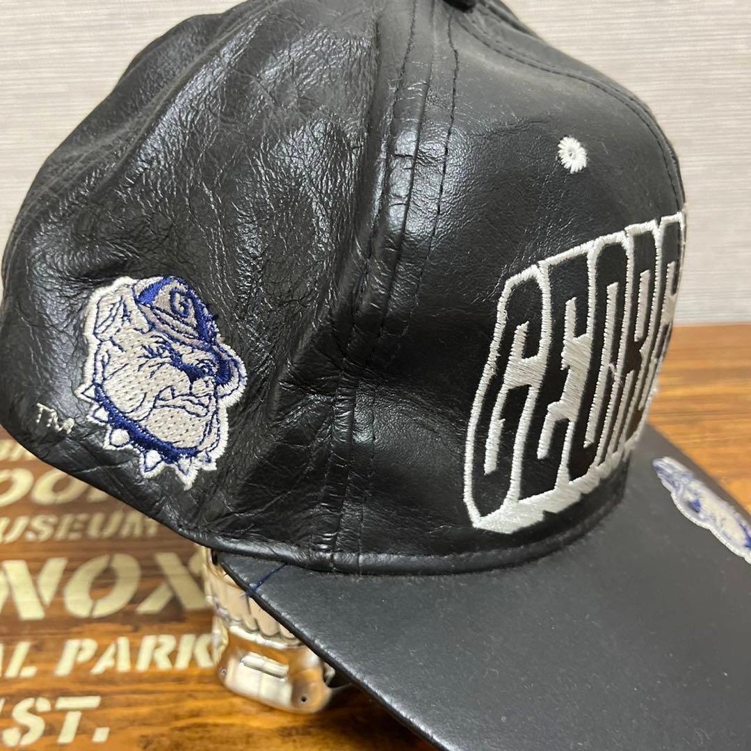 激レア 90s ジョージタウン ビンテージキャップ レザー ブルドッグ