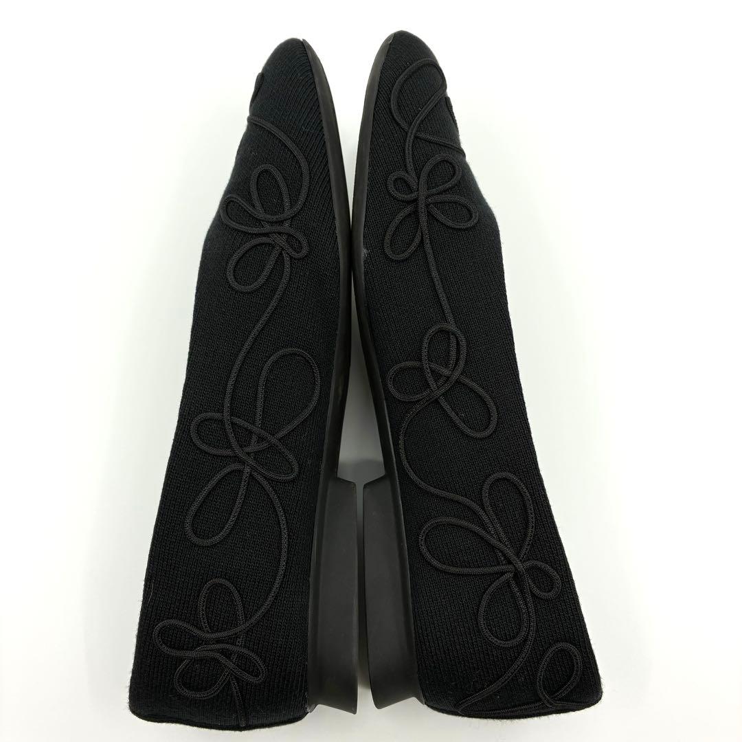 美品✨ カンペール パンプス フラットシューズ ツインズ 刺繍 黒 24.5cm