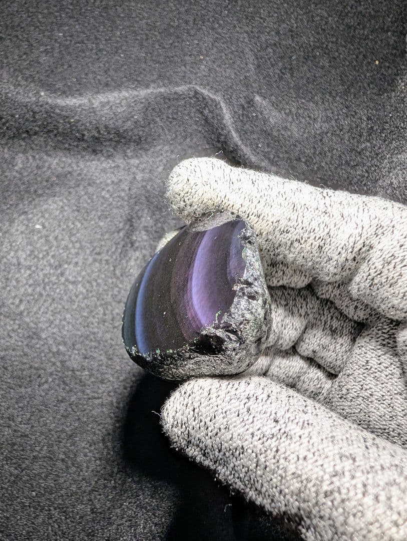 研磨品】十勝石玲瓏 北海道産レインボーオブシディアン 十勝石 玲瓏石