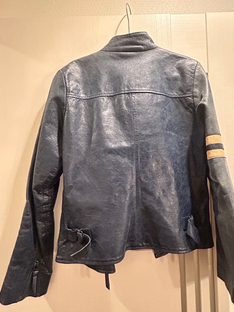 Dolce & Gabbana ネイビー シングルライダースジャケット 限定品