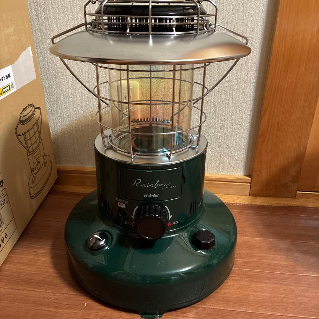 トヨトミ　レインボー　石油ストーブ　グリーン 足元を虹色に照らすトヨトミのレインボーストーブをご紹介します