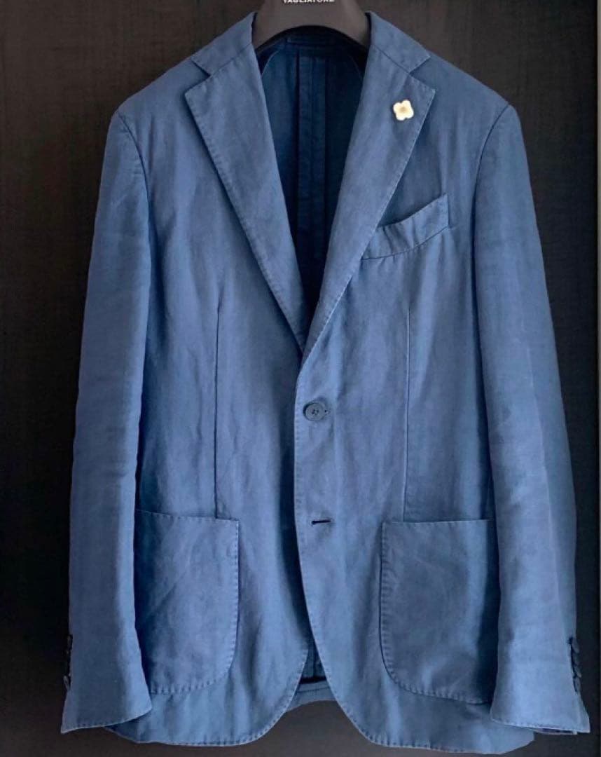 春夏向け　LARDINI ラルディーニ　リネンジャケット　44 LARDINI（ラルディーニ） ジャケット メンズ ウールリネン シングル