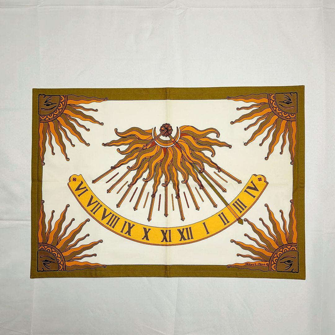 極美品☆HERMES☆ エルメス ランチョンマット 日時計 太陽 グリーン